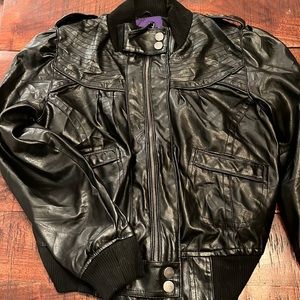 Miley Cyrus faux Leather Jacket. Sz. L